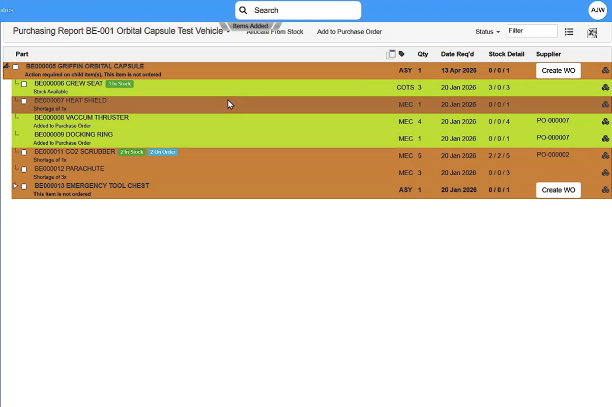 Intelligent build planning system and interface