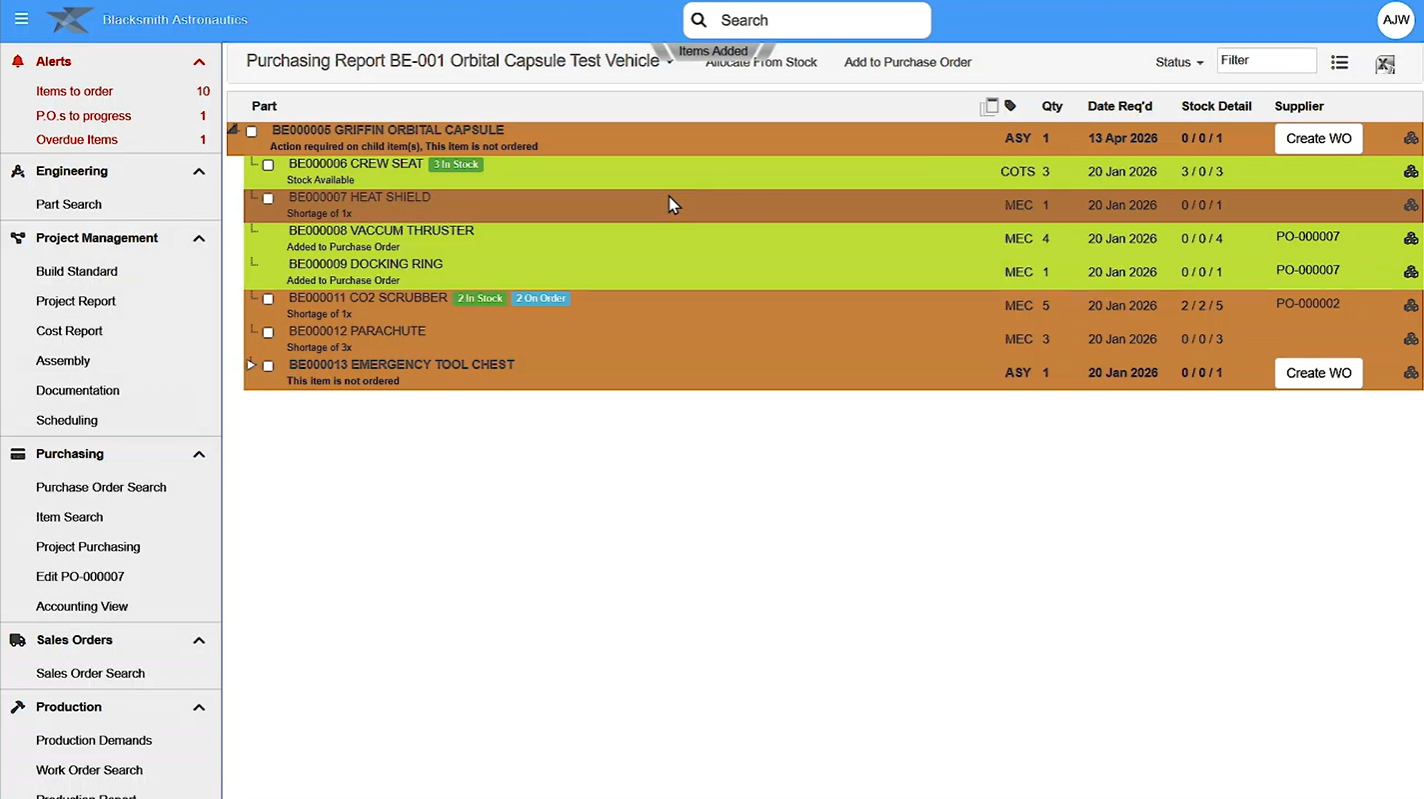 Intelligent build planning system and interface